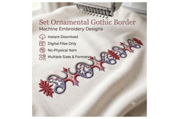 Set Ornamental Gothic Border
