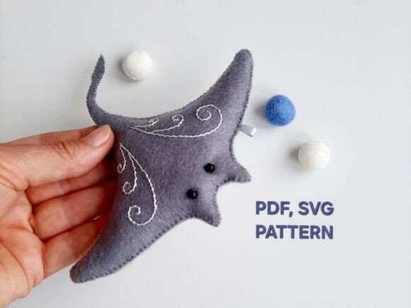 Stingray Felt Pattern, Manta Ray PDF SVG