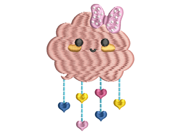 Sweet Kawaii Cloud Nursery Embroidery