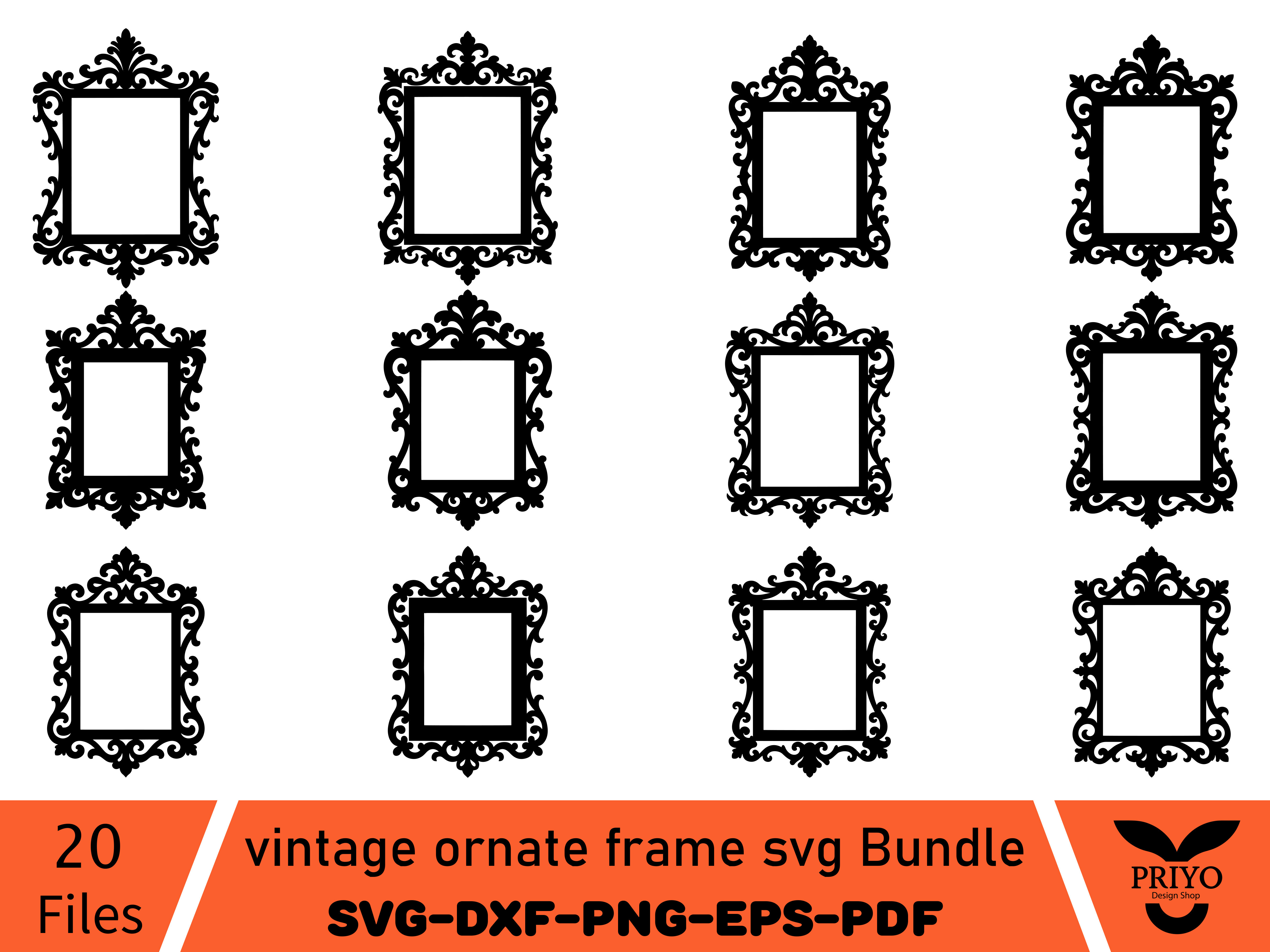 Vintage Ornate Frame SVG Bundle