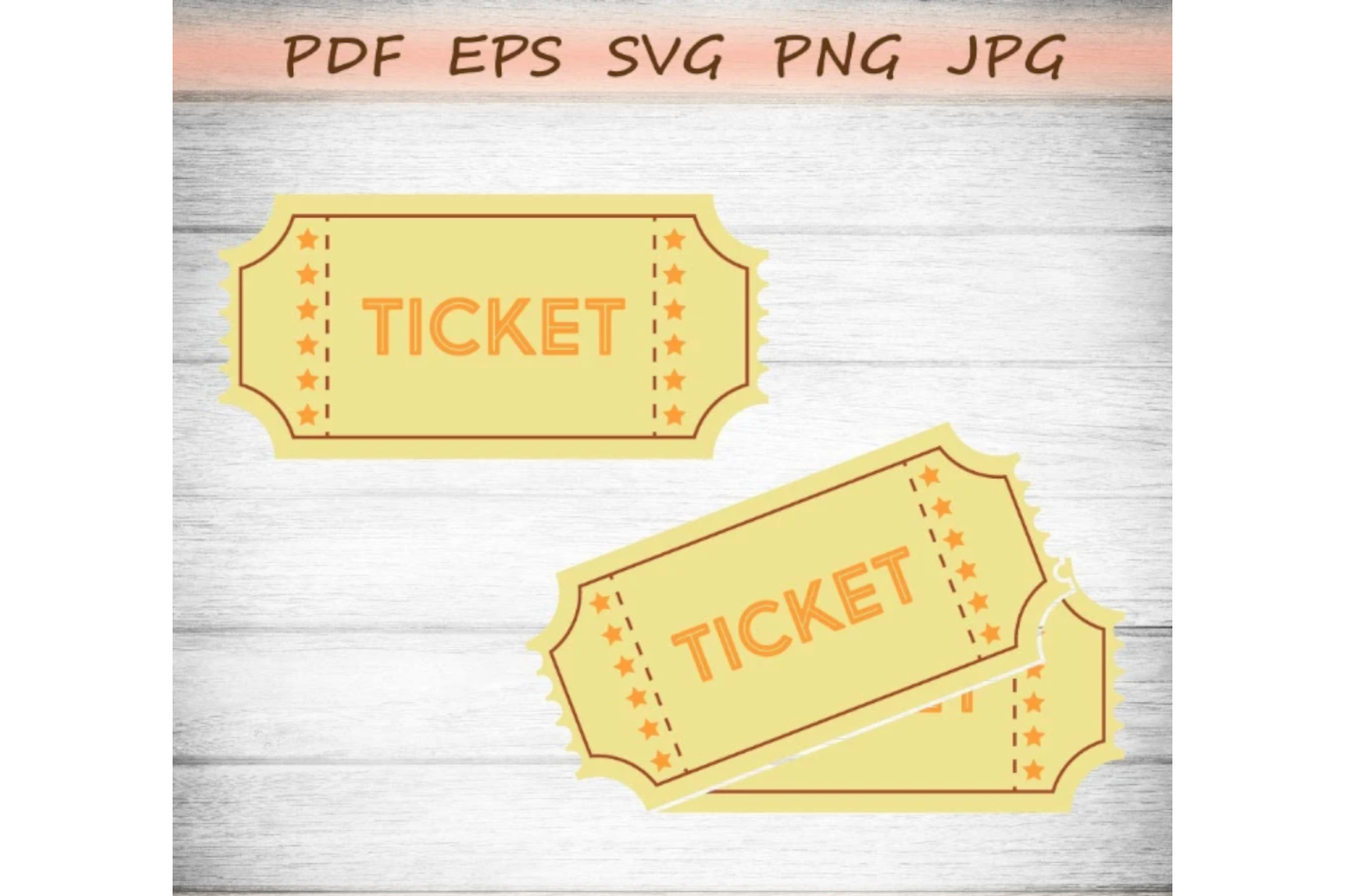 Vintage Ticket Template SVG