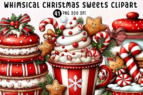 Whimsical Christmas Sweets Clipart