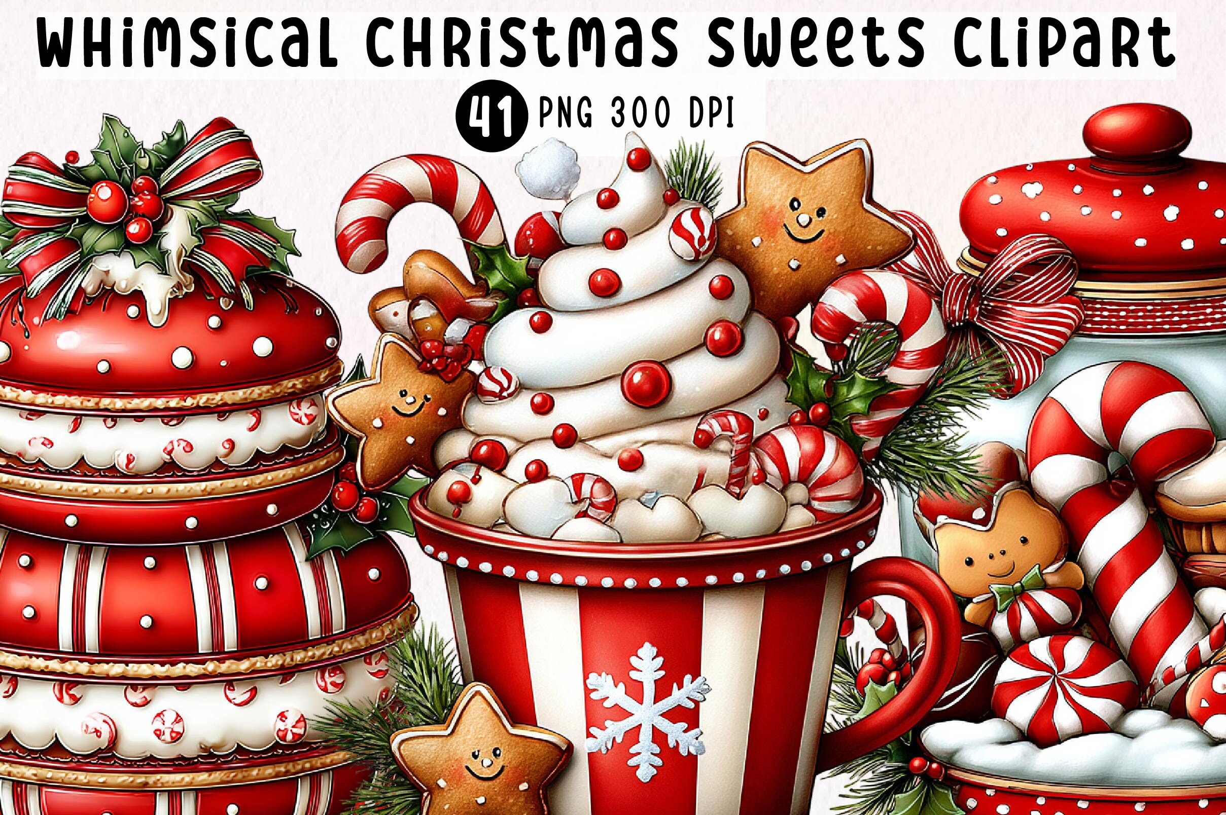Whimsical Christmas Sweets Clipart