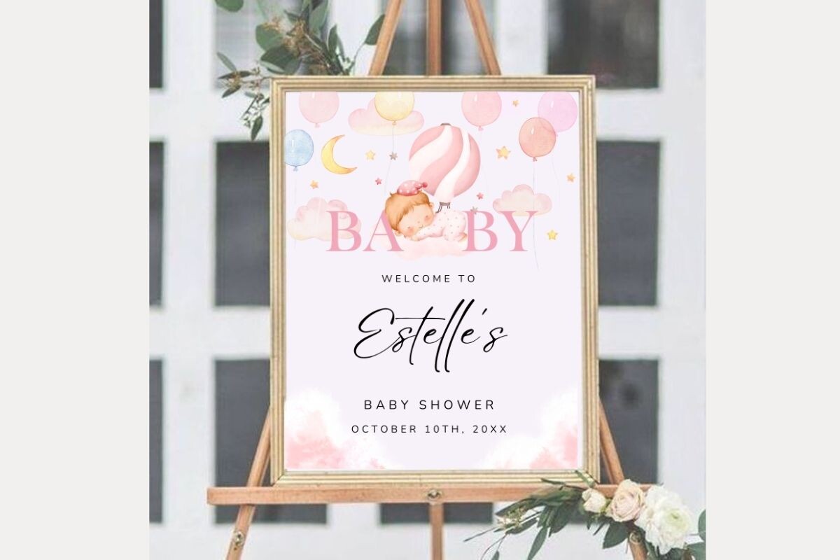 Baby Shower Welcome Sign Template 13