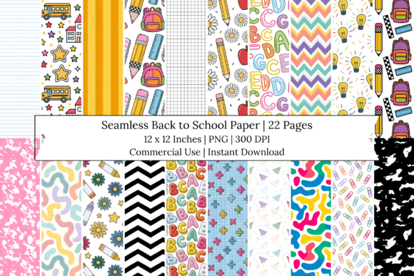 Back to School Seamless Digital Paper