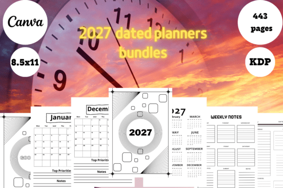 Best Simple Dated Planners Bundle 5 Graphics
