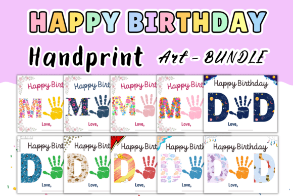 Birthday Handprint Art Gift for Dad