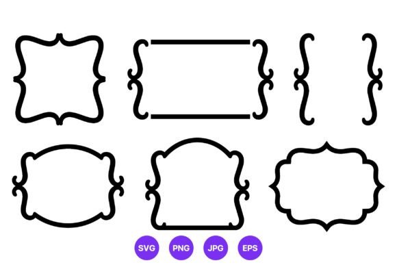 Black Bracket Borders Vector Set