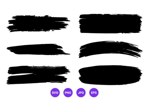 Black Brush Strokes Vector Art