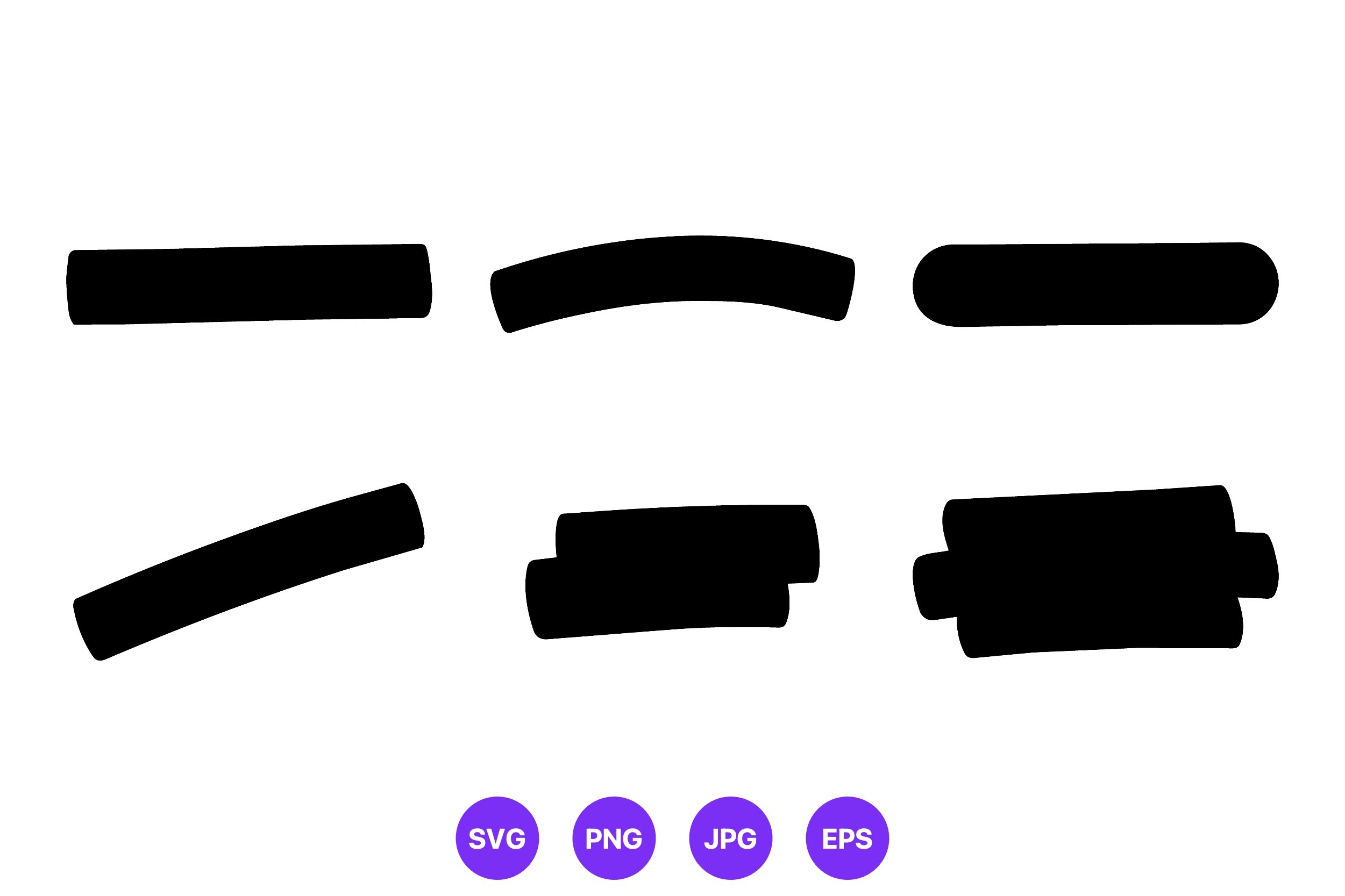 Black Curved Rounded Shapes Vector