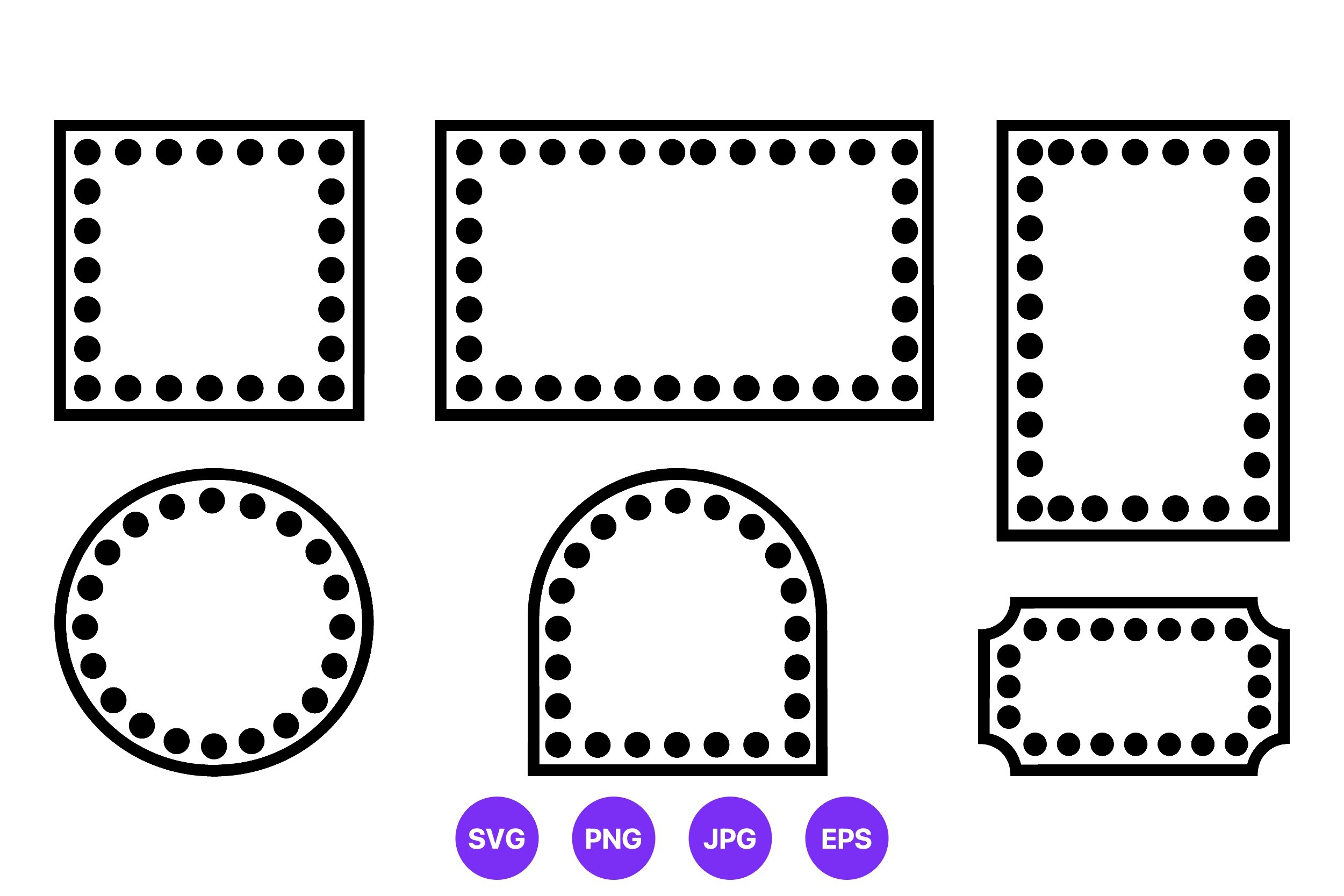 Black Dot Frame Borders Vector