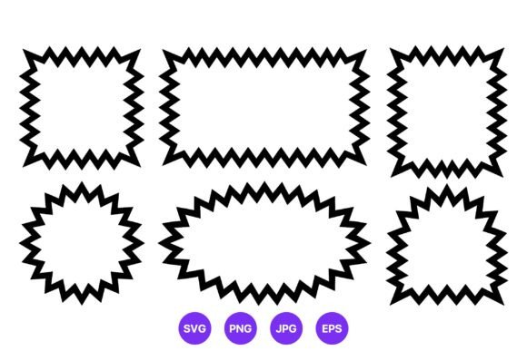 Black Jagged Border Frames Vector Set