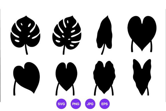 Black Leaf Silhouettes Vector Set