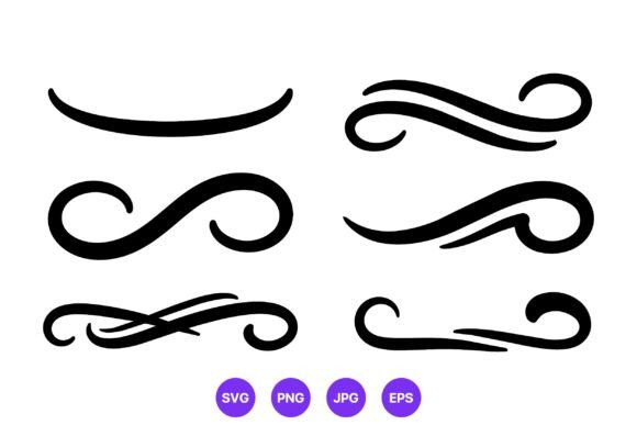 Black Ornamental Flourishes Vector Set