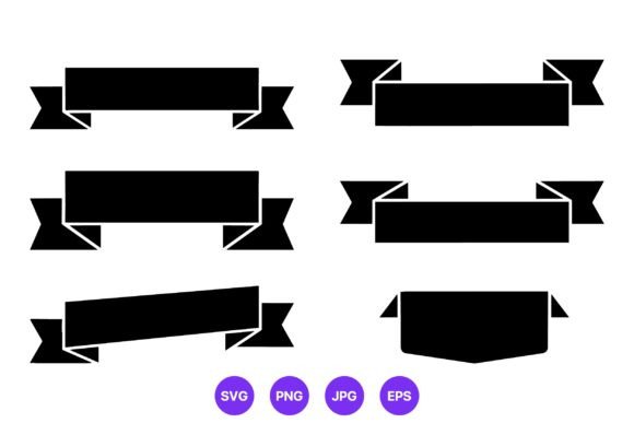 Black Ribbon Banner Vector Set