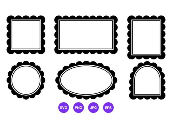 Black Scalloped Edge Frames