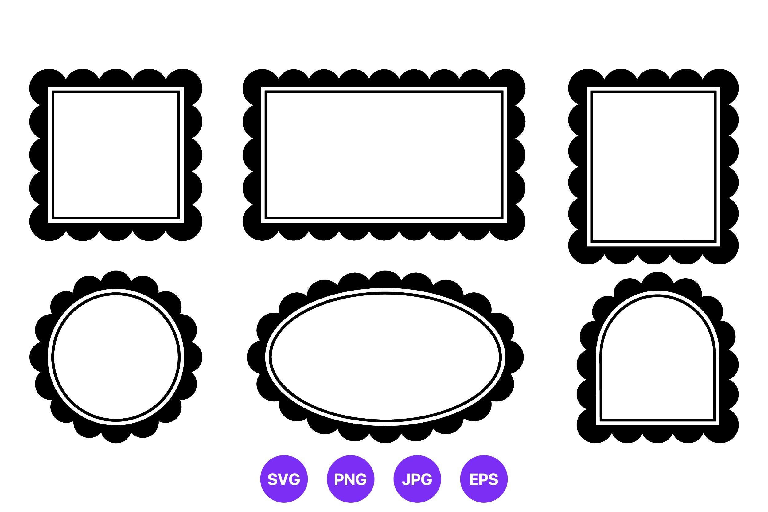 Black Scalloped Edge Frames
