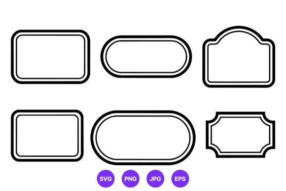 Black White Double Line Label Frames