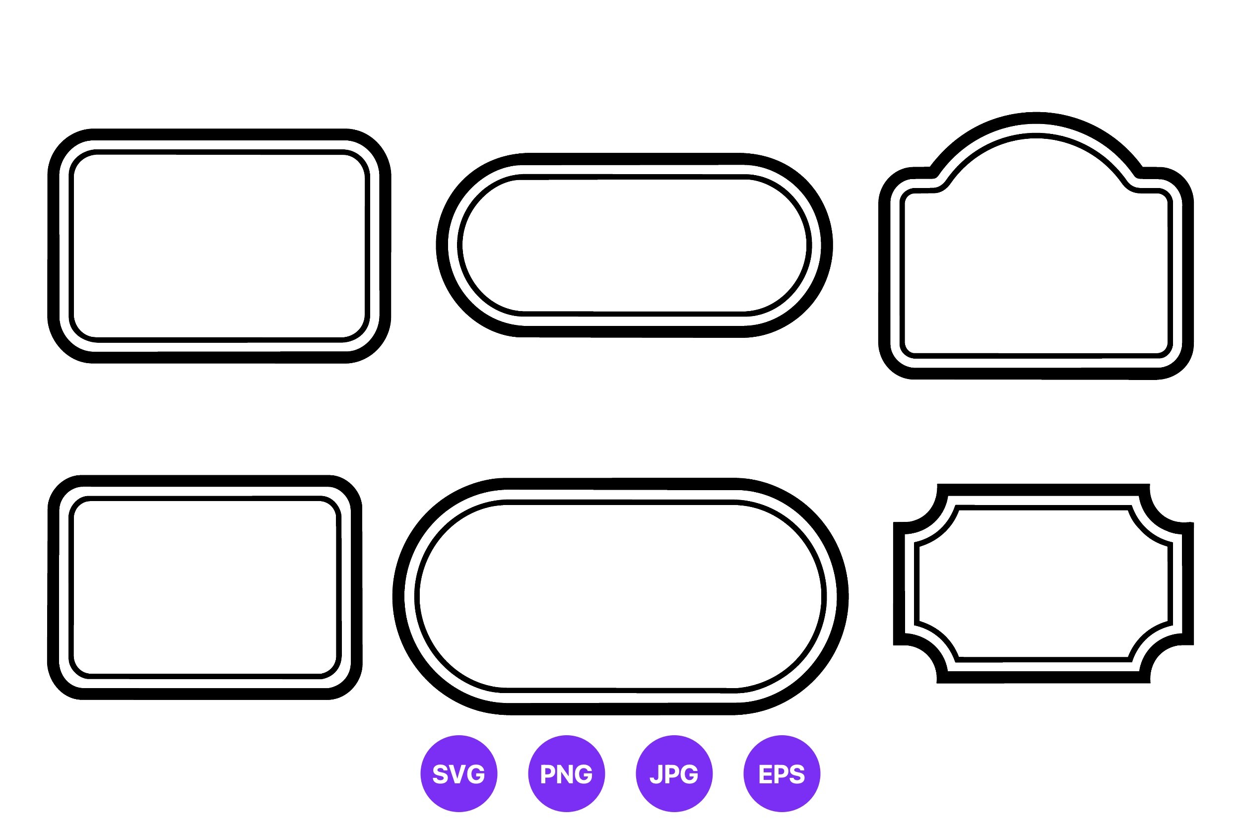Black White Double Line Label Frames
