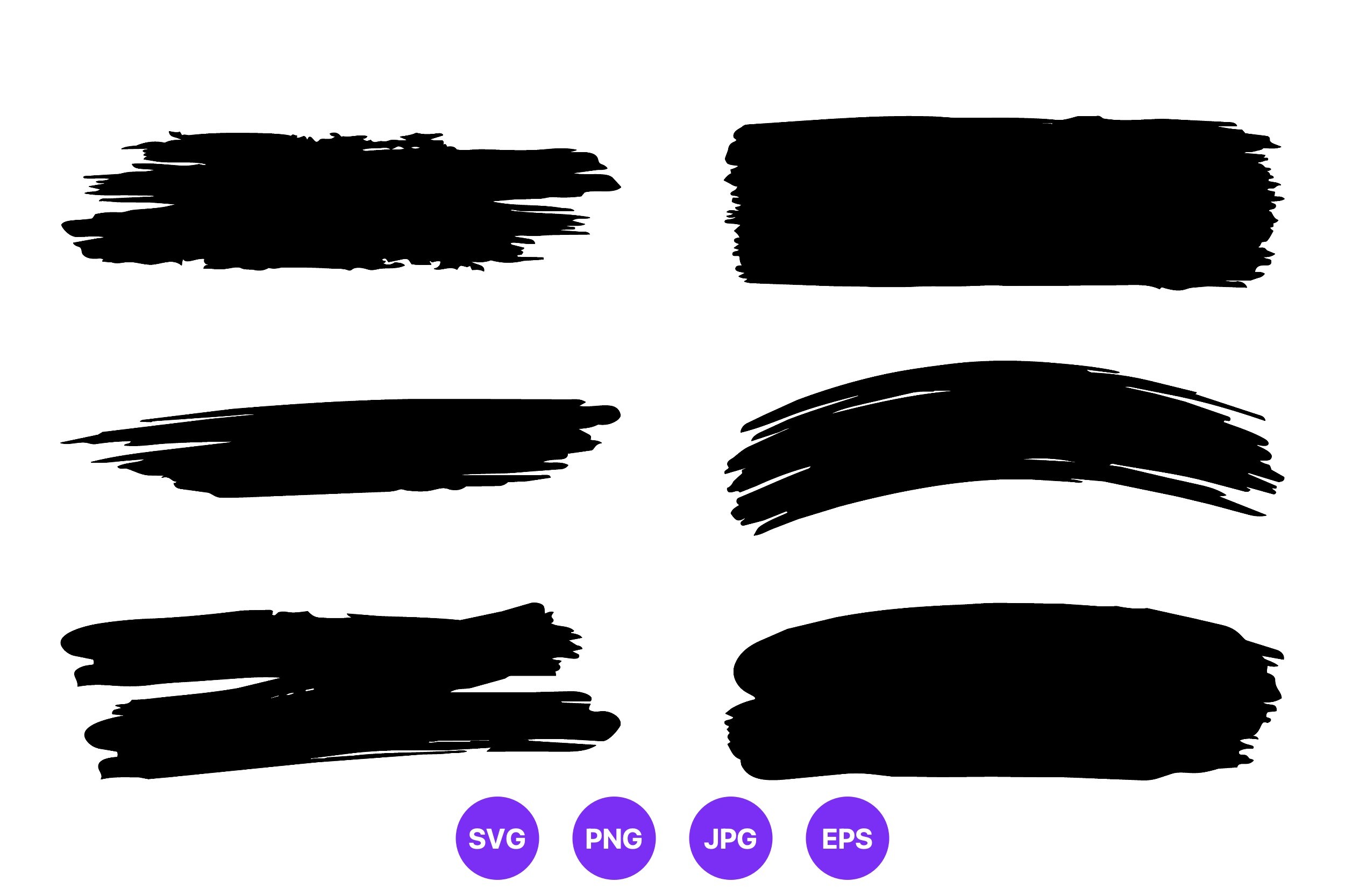 Black Brush Stroke Vector Set