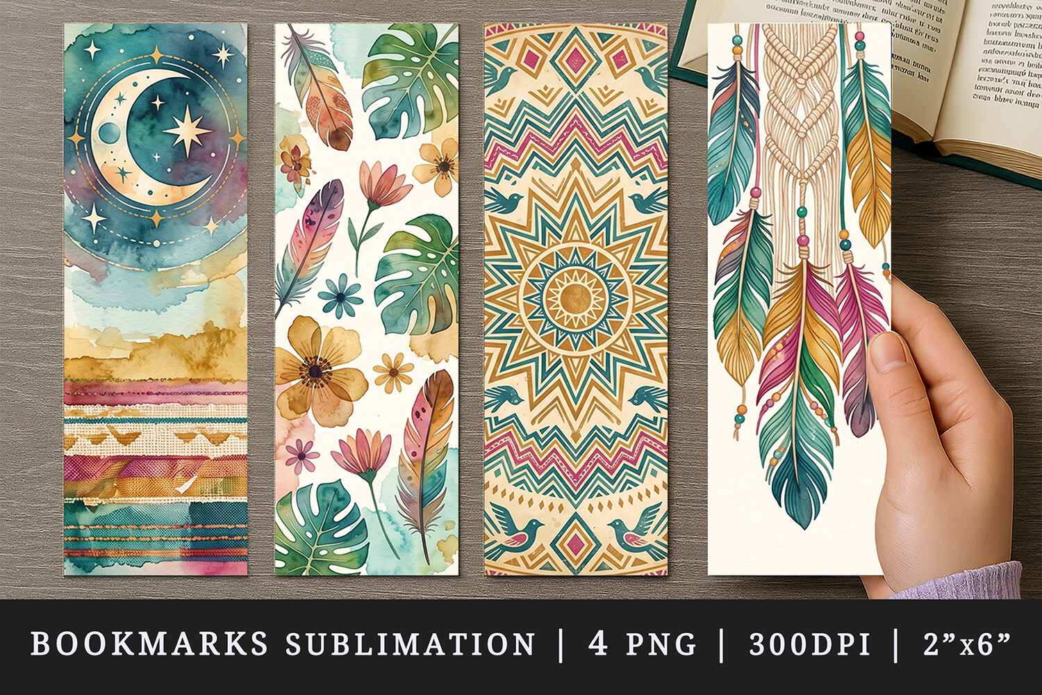 Boho Bookmark Design Set