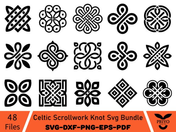 Celtic Scrollwork Knot Svg Bundle