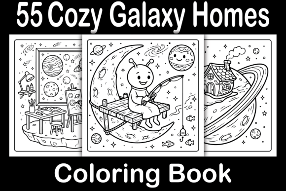 Cozy Galaxy Homes Coloring Book