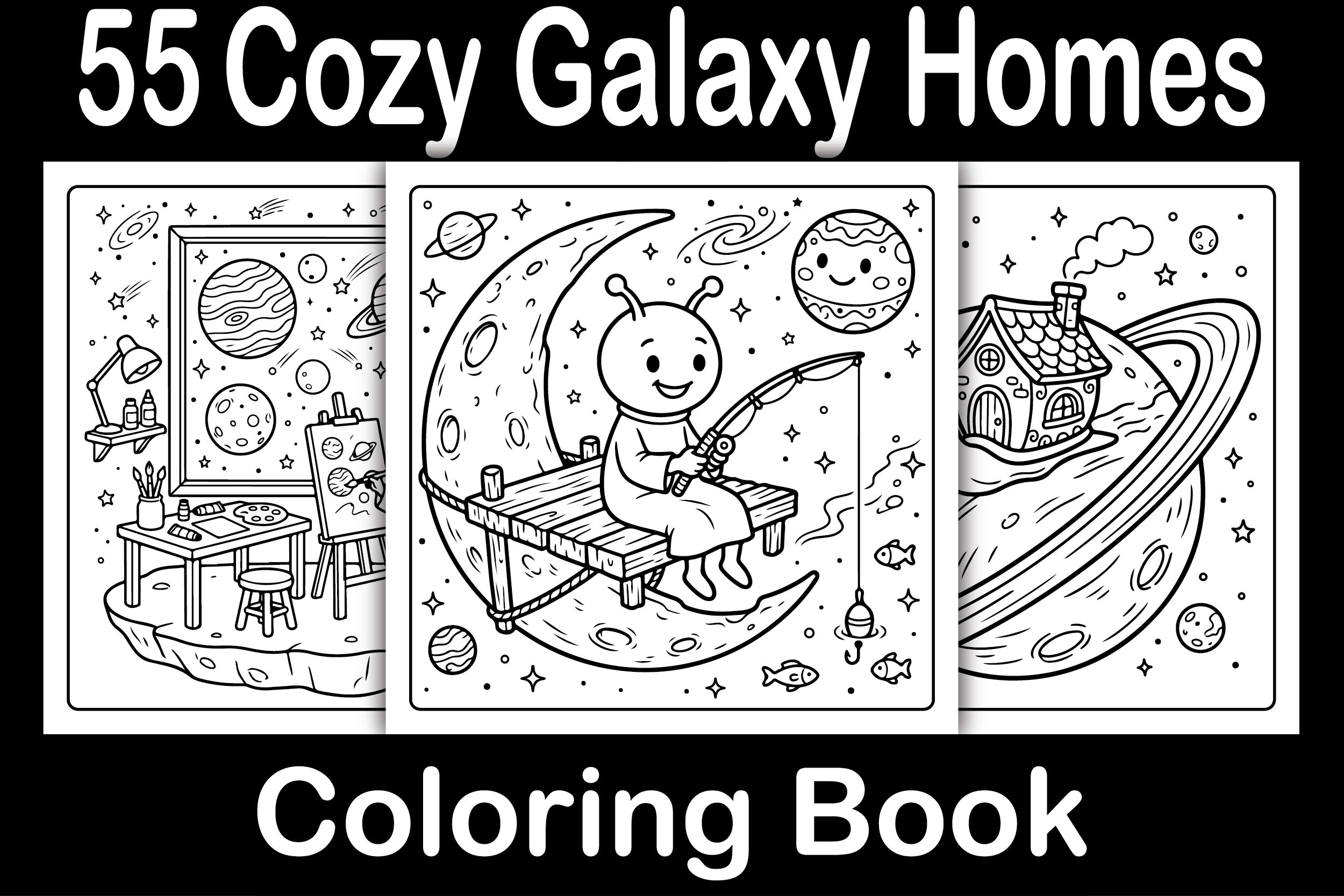 Cozy Galaxy Homes Coloring Book