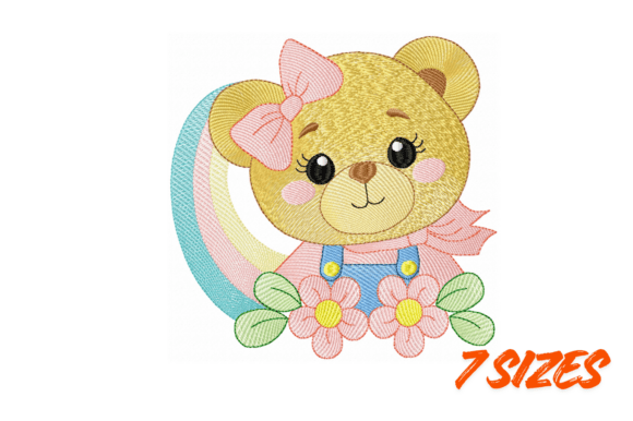 Cute Teddy Bear Embroidery Design Set
