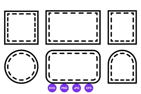 Dashed Stitch Line Frames Vector Pack