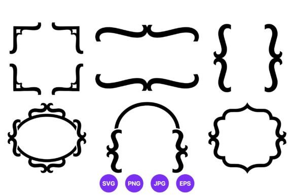 Decorative Curly Bracket Frames Vector