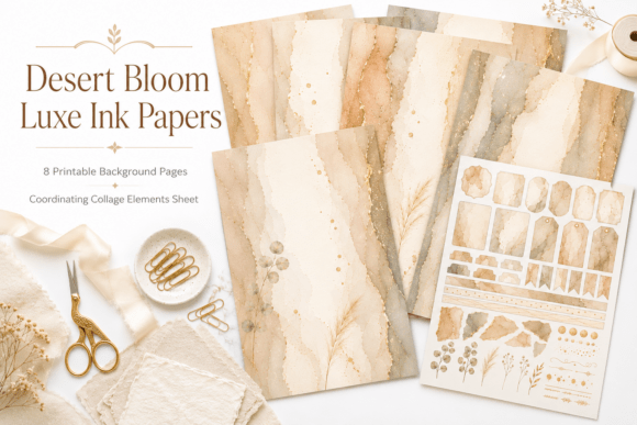 Desert Bloom Luxe Backgrounds & Papers