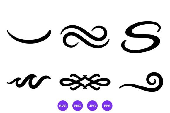 Elegant Black Swirl Vector Elements