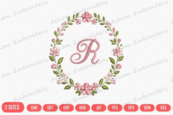Elegant Flower Monogram Alphabet R