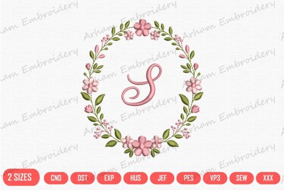 Elegant Flower Monogram Alphabet S