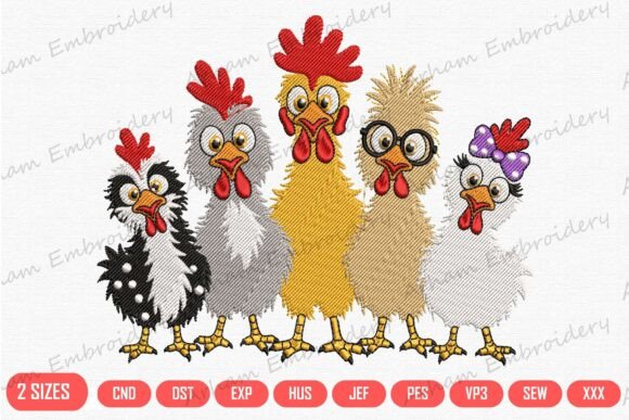 Funny Chicken Family