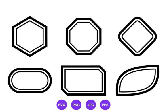 Geometric Shape Border Vector Set