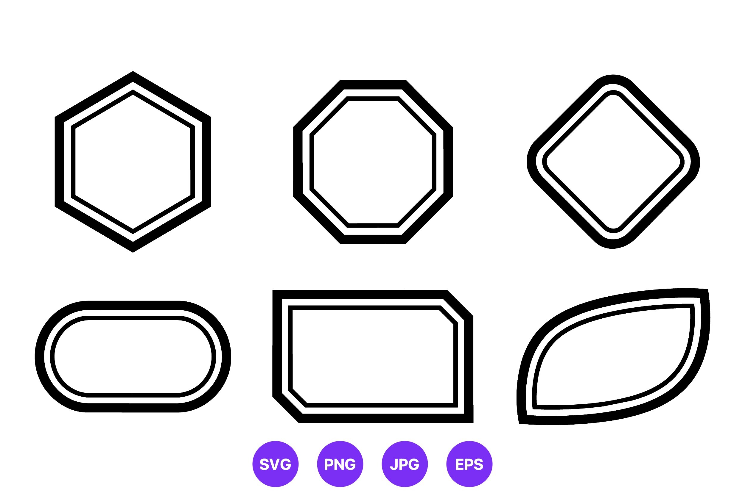 Geometric Shape Border Vector Set