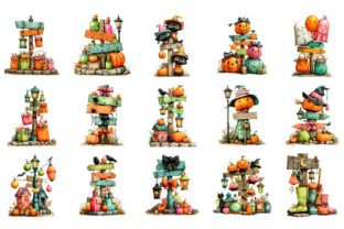 Halloween Whimsical Signpost Clipart Graphic by RevolutionCraft ...