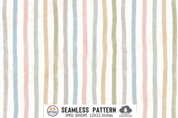 Hand Drawn Baby Stripes Pattern Crayon
