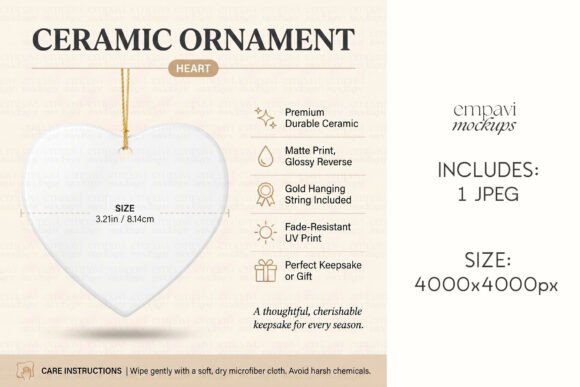 Heart Ornament Size Chart