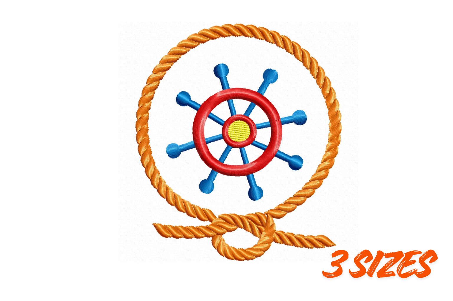 Nautical Wheel Embroidery Design Pattern