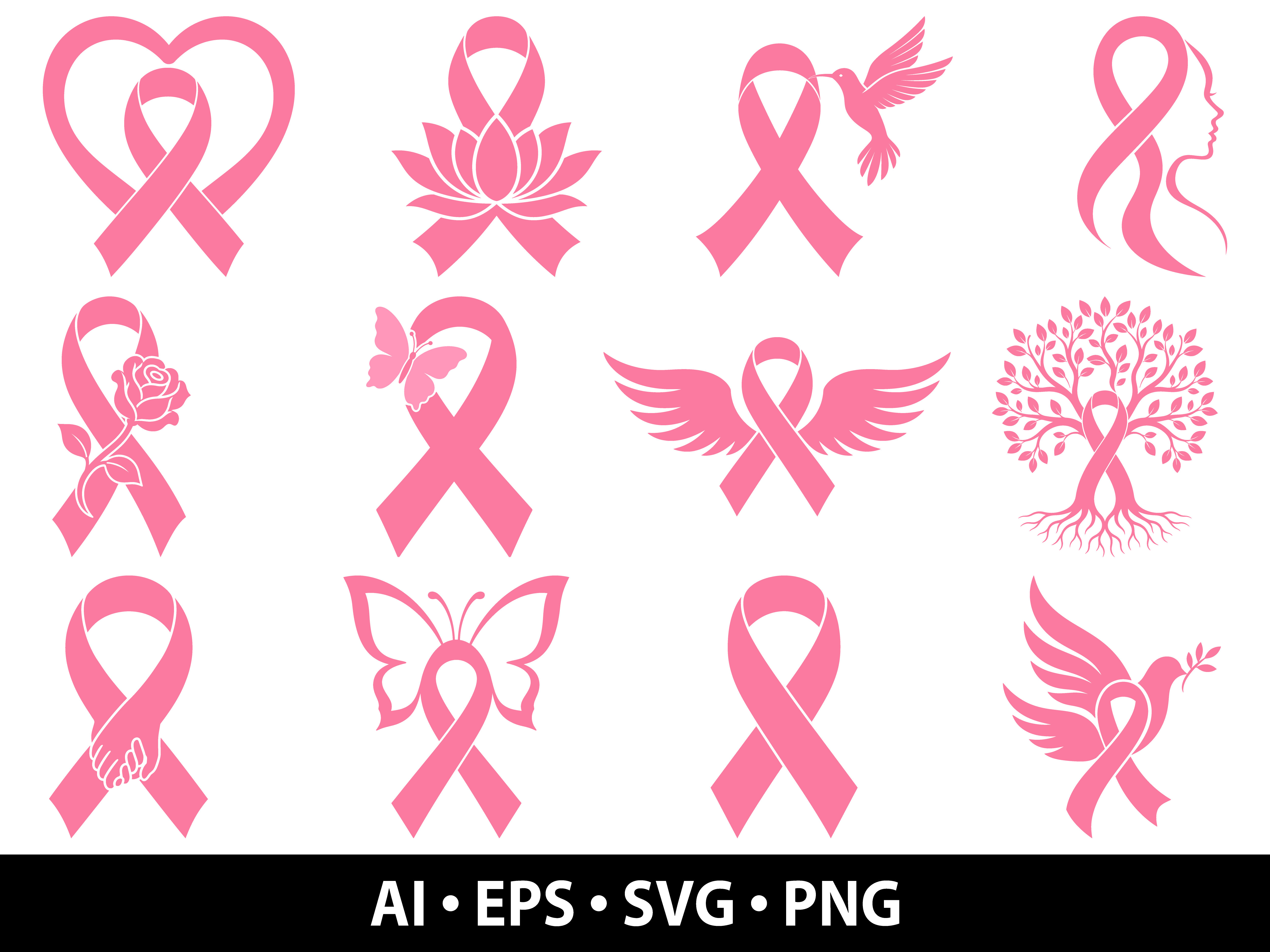 Pink Ribbon SVG Bundle