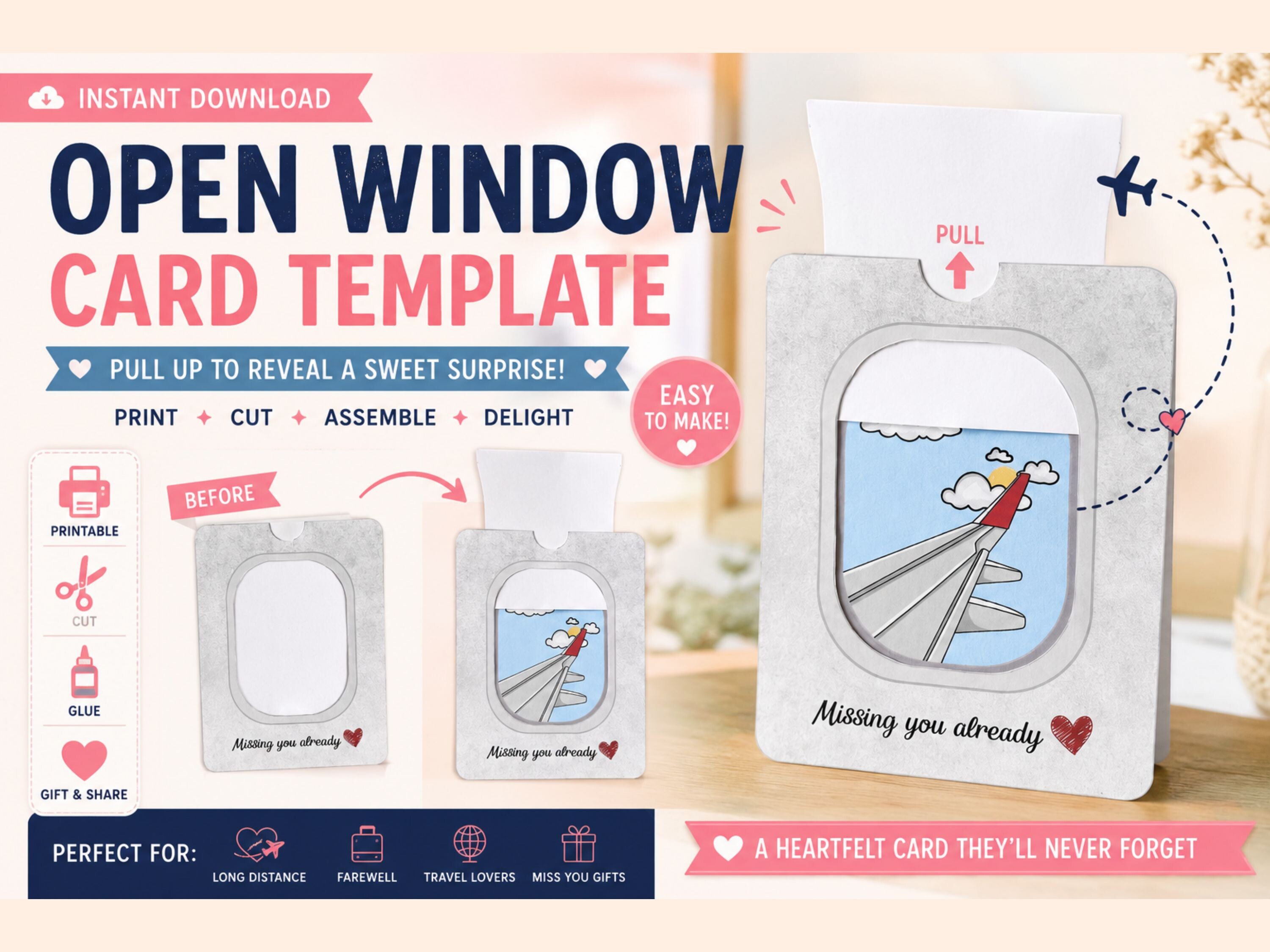 Pull Up Open Window Surprise Craft