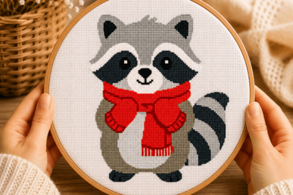 Raccoon Cross Stitch Pattern PDF