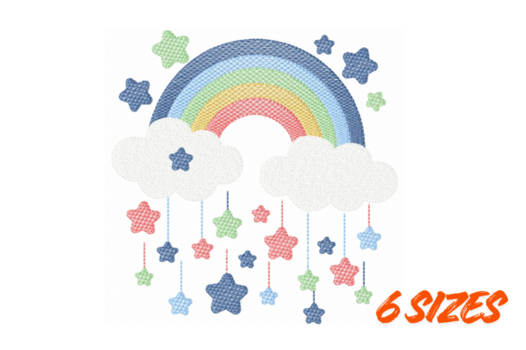 Rainbow Baby Embroidery Design Pattern