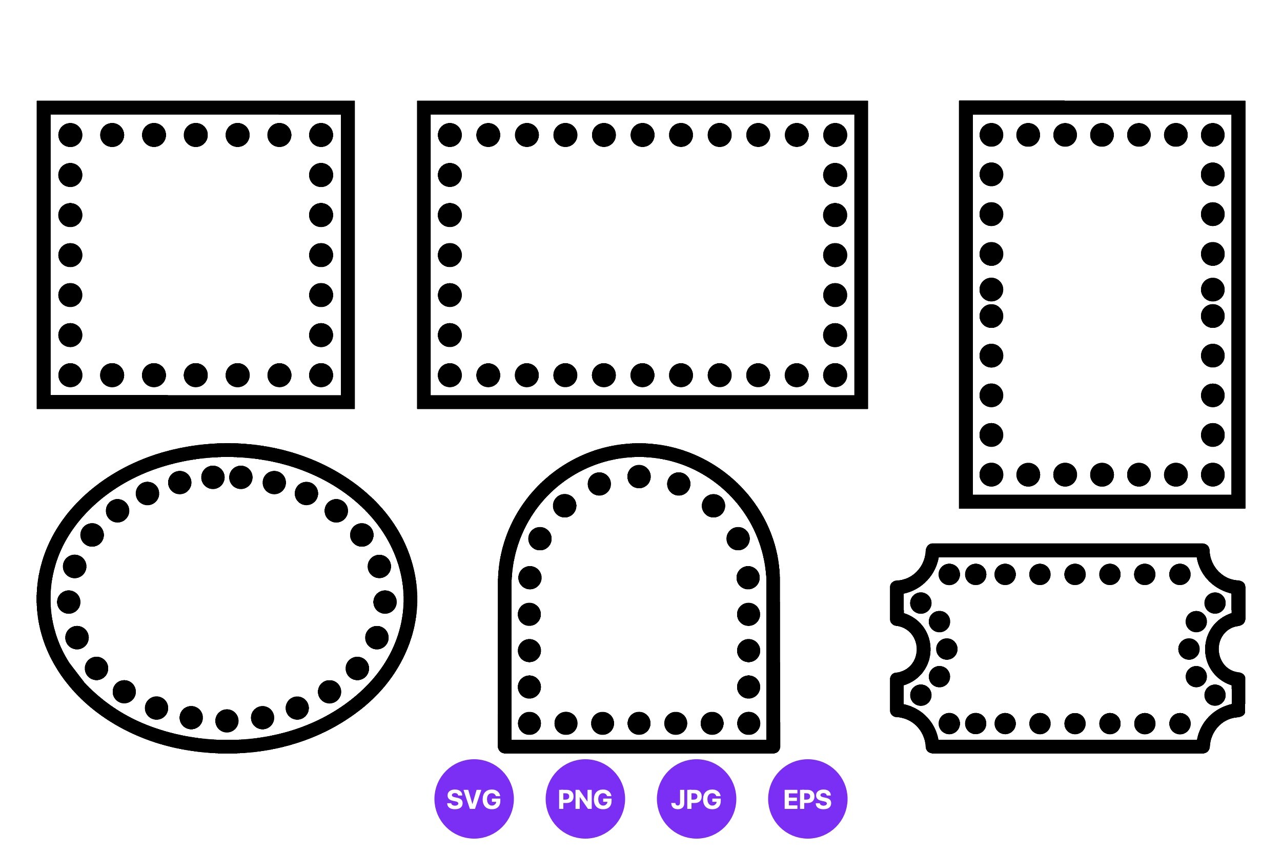 Retro Marquee Borders with Round Bulbs