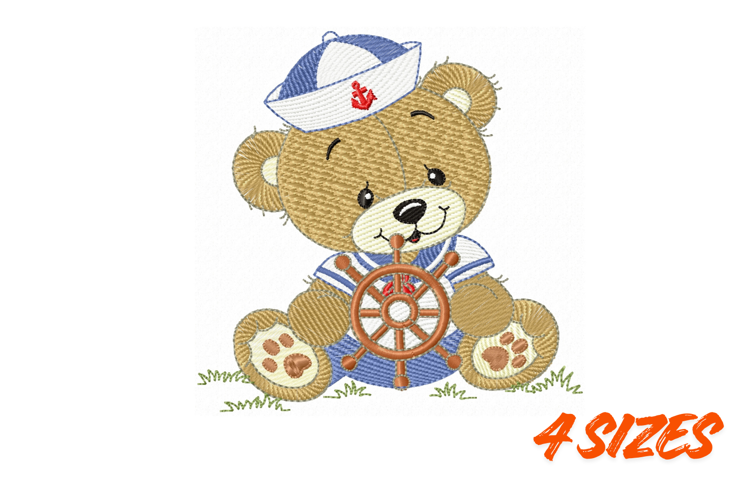 Sailor Teddy Bear Embroidery Design File