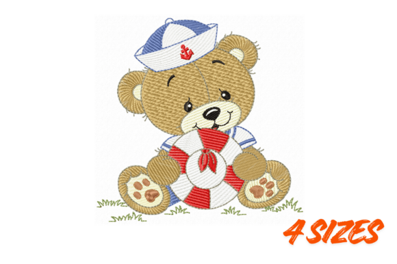 Sailor Teddy Bear Embroidery Design File