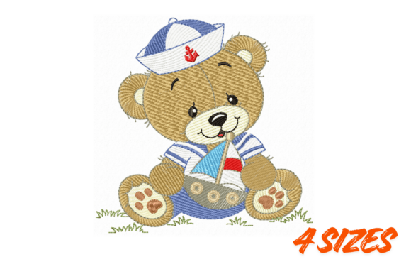 Sailor Teddy Bear Embroidery Design Set